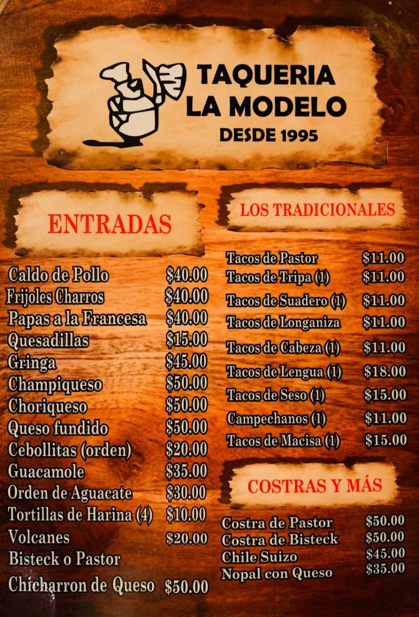 Total 58+ imagen taquería la modelo atizapán menú