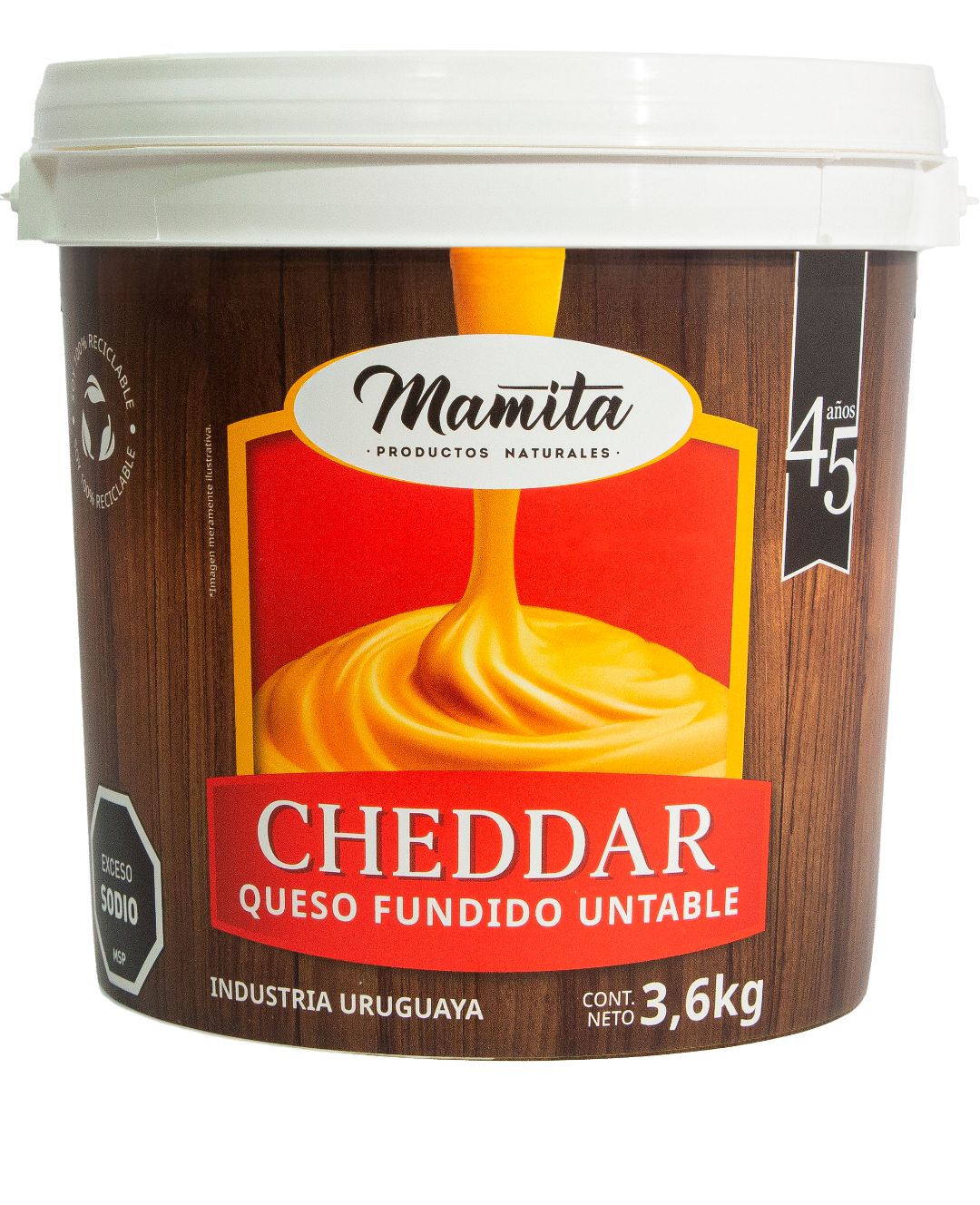 Balde Queso Untable Cheddar