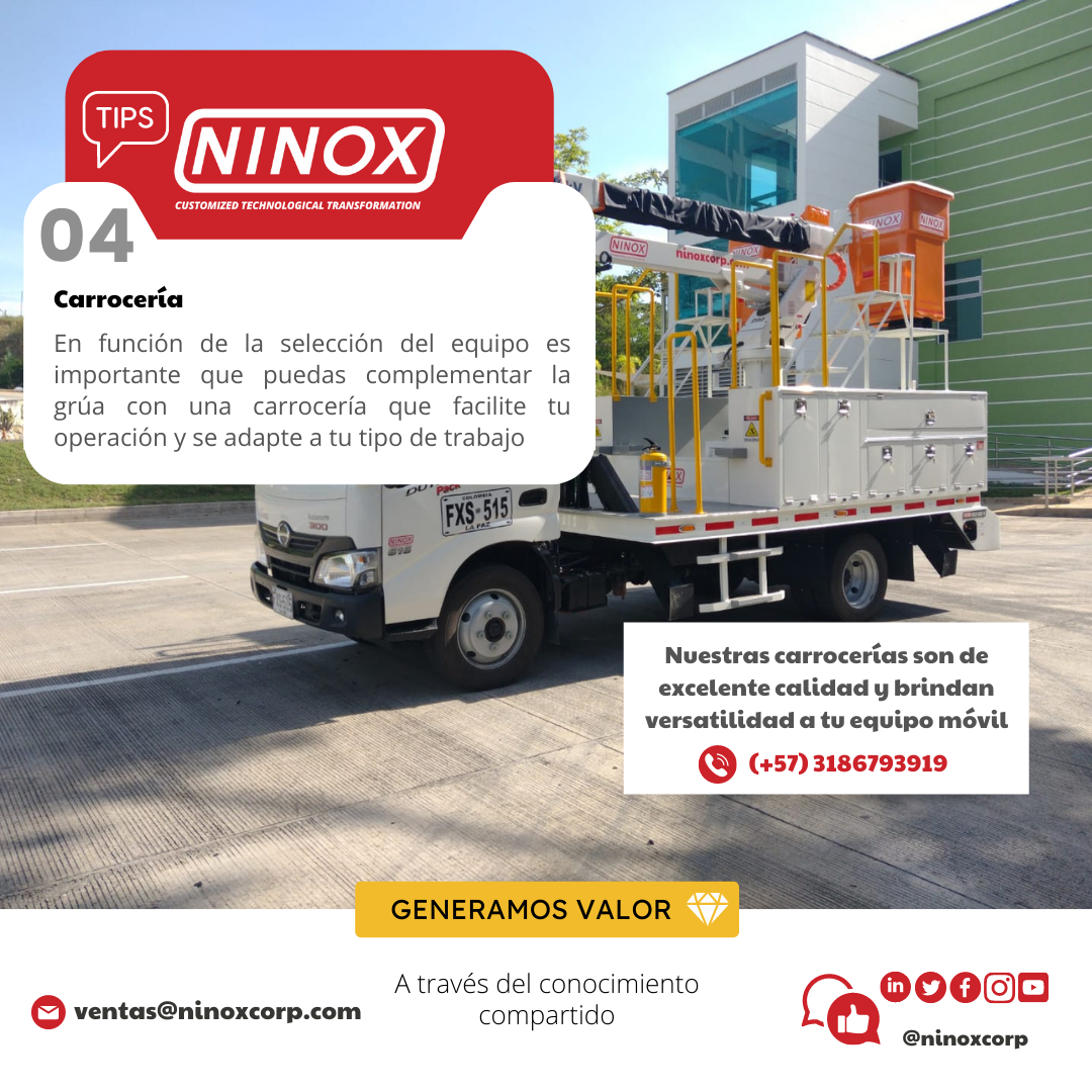 hidroelevador, grúa, camion grua, camion canasta, Ninox