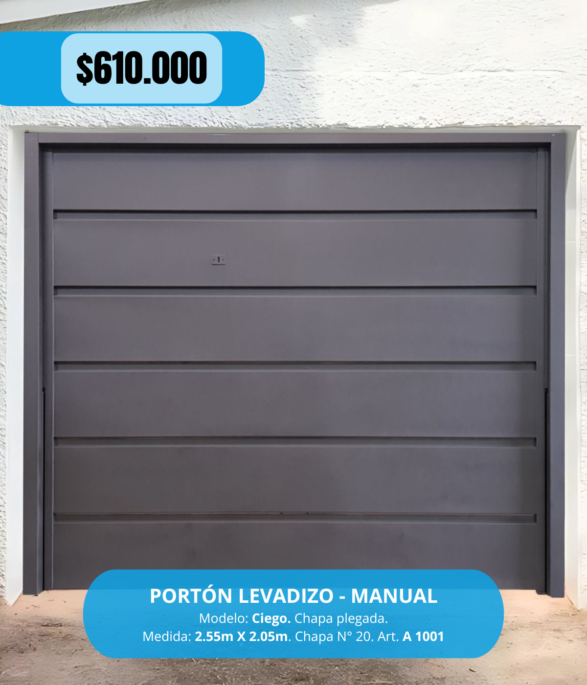 Haga clic para editar la imagen Portón levadizo manual ciego