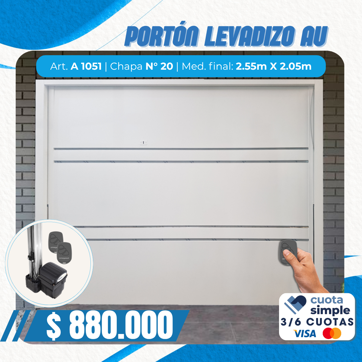 Haga clic para editar la imagen Porton levadizo automático, ciego