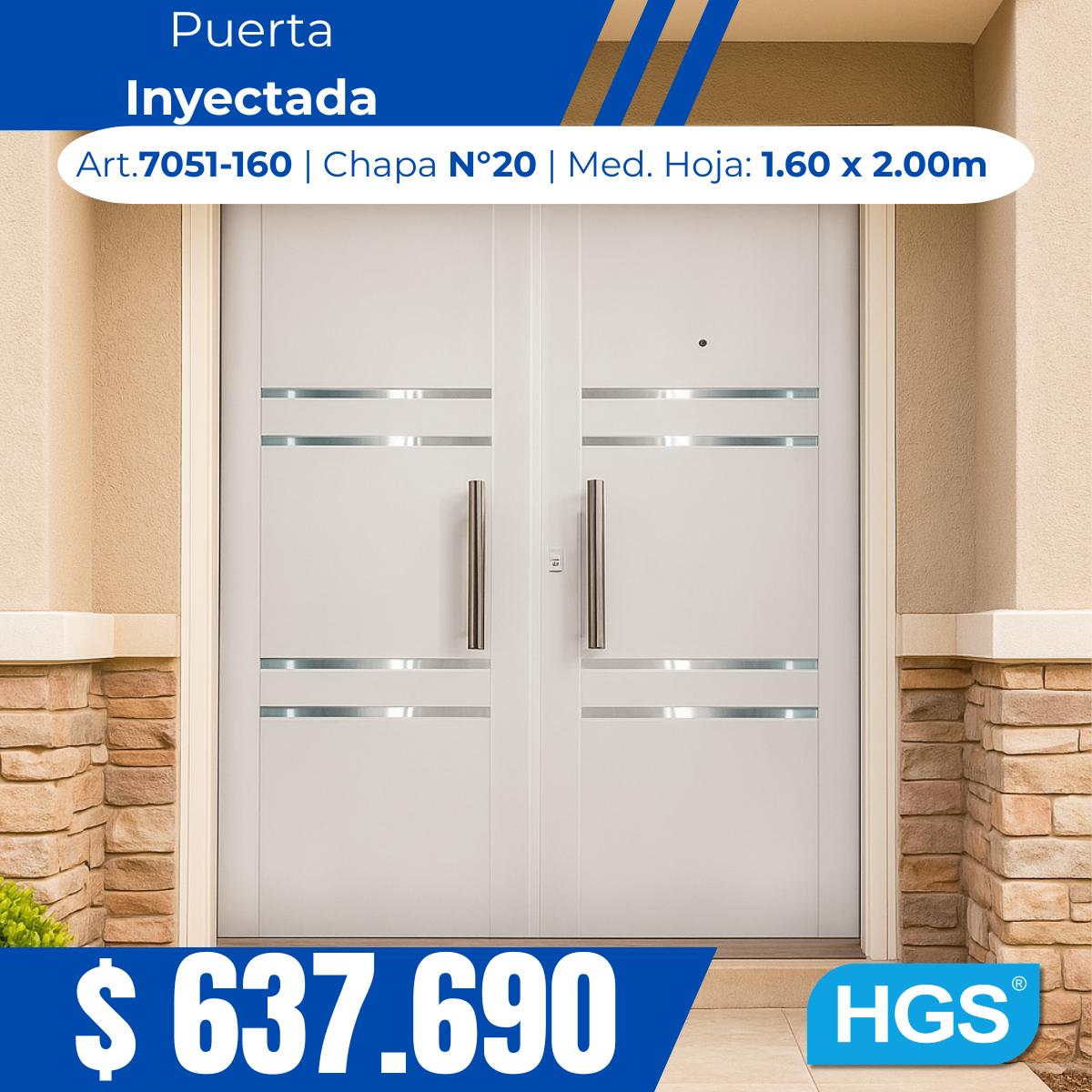 Puerta inyectadad hoja y media
