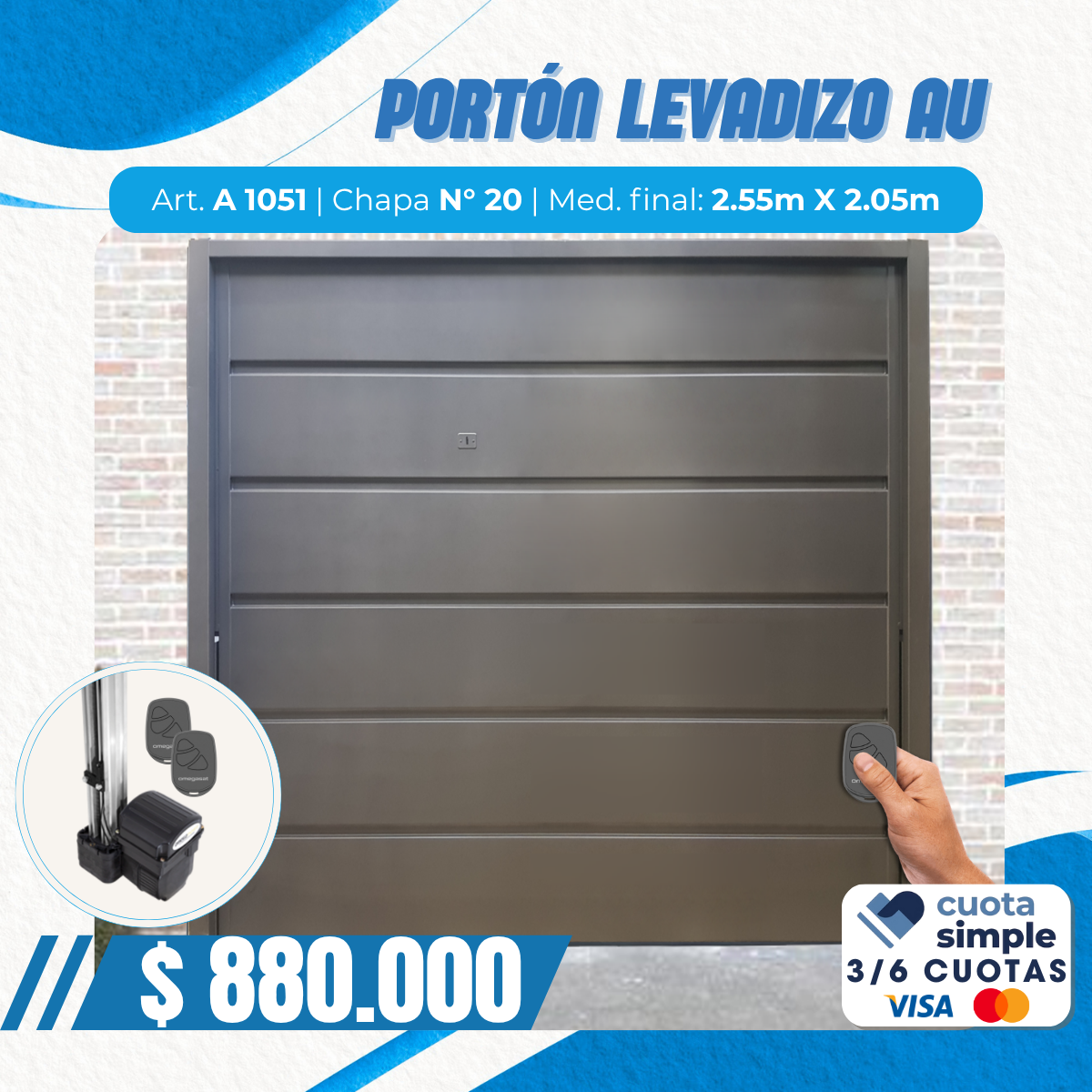 Haga clic para editar la imagen Portón levadizo autómatico ciego