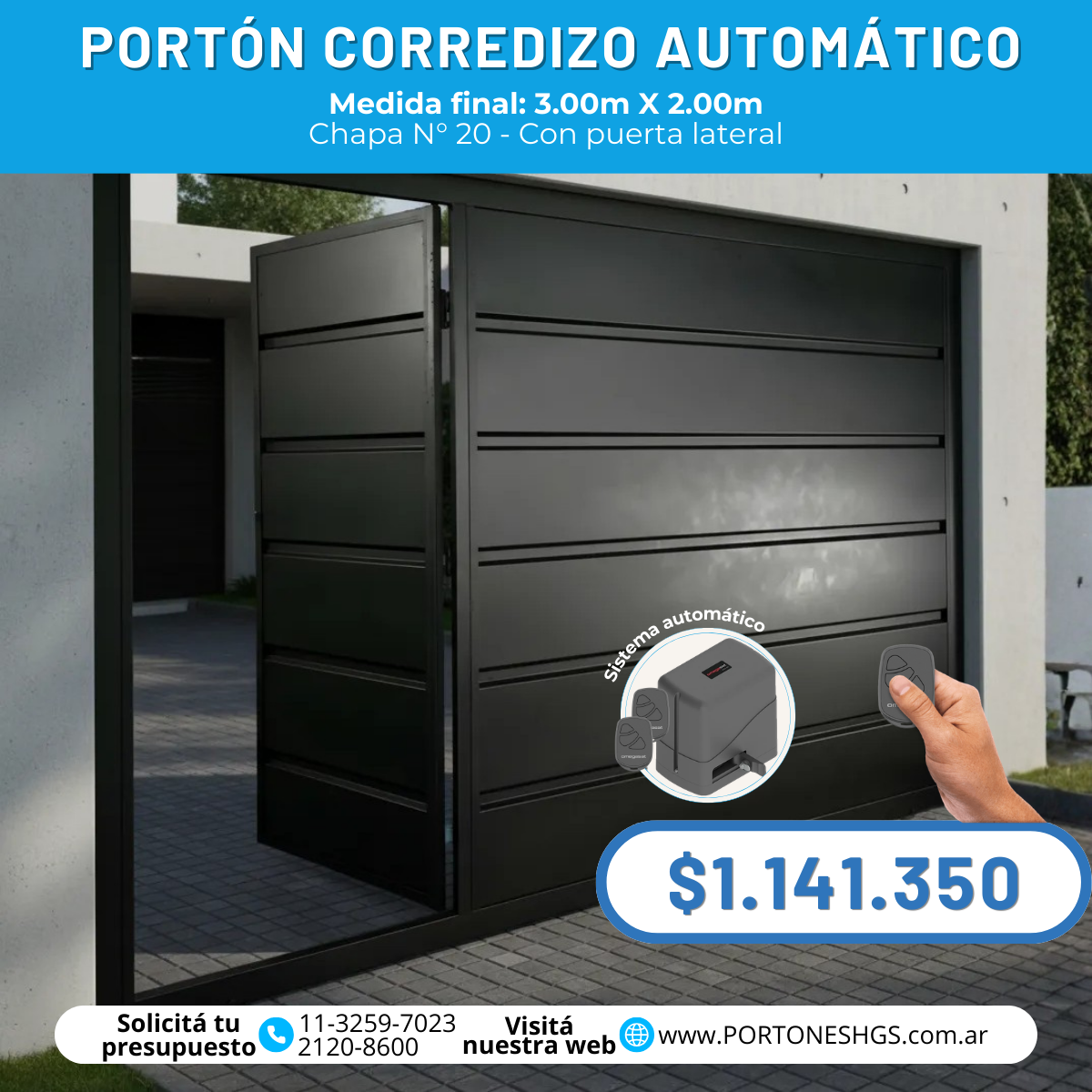 Portón corredizo automatico