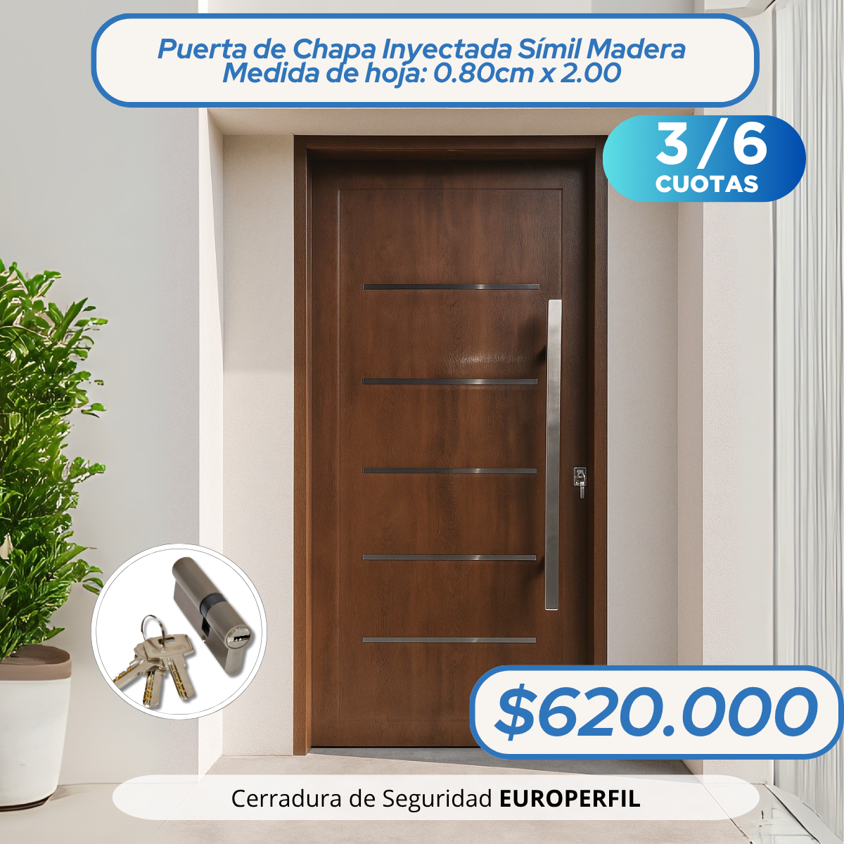 Puerta de chapa inyectada