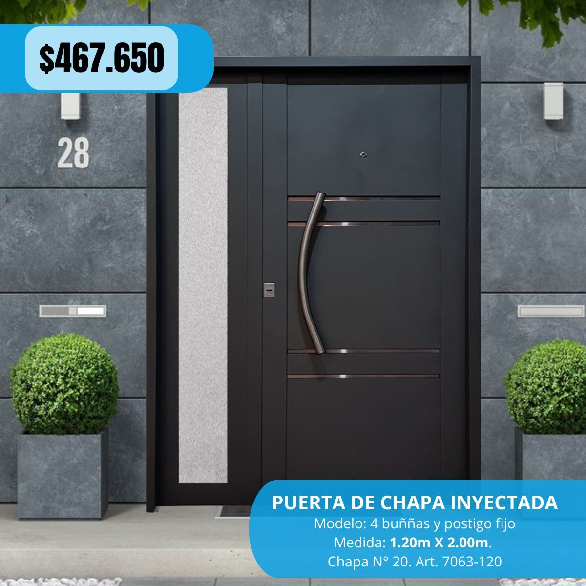 Puerta inyectadad hoja y media
