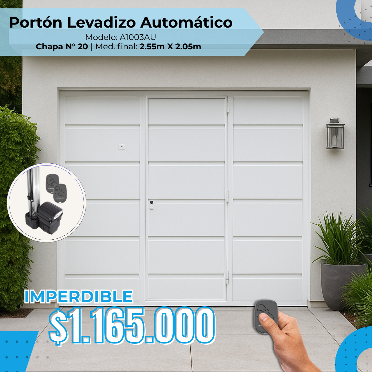 Portón Levadizo automático  postigo