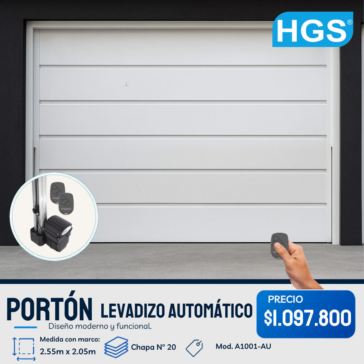 Portón levadizo con motor