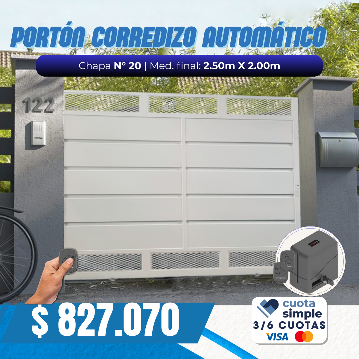 Porton corredizo automatico con postigo