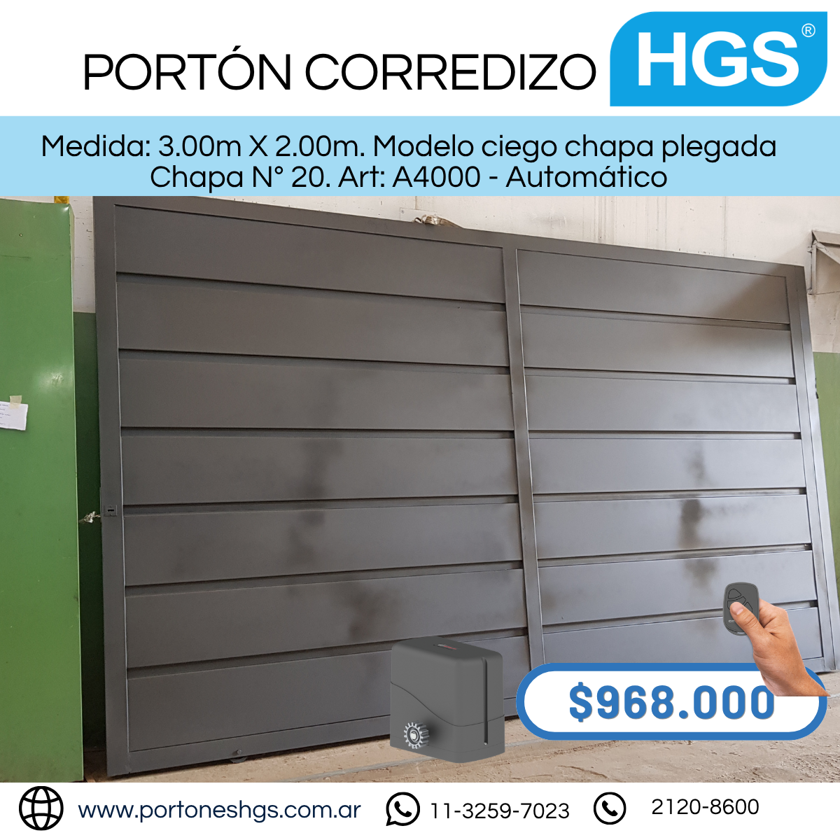 Portón corredizo automatico