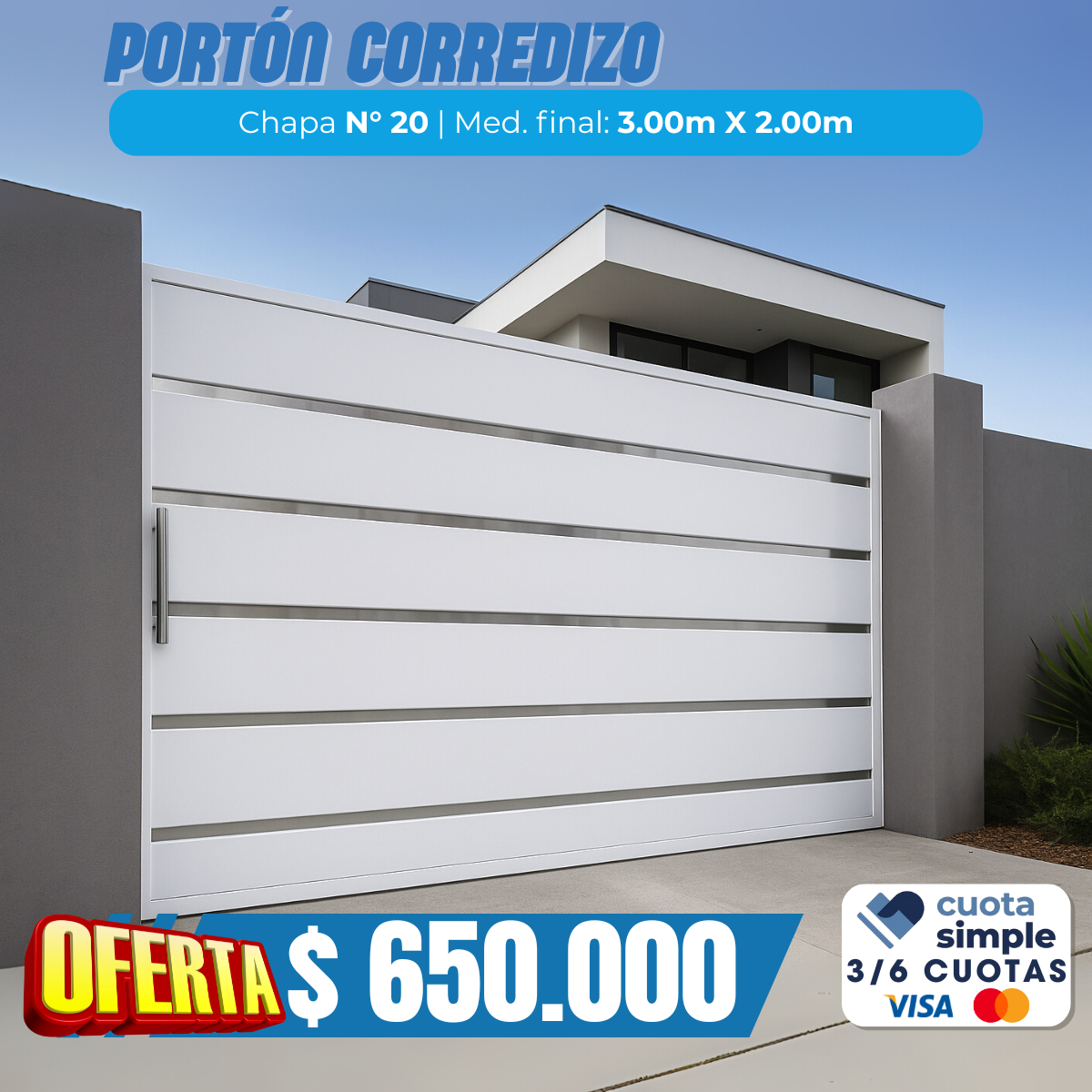 Portón corredizo manual