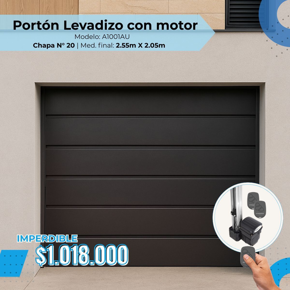 Portón levadizo con motor