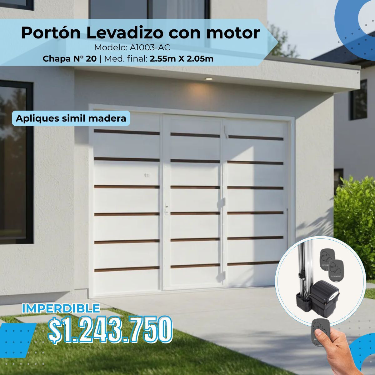 Portón Levadizo automático  postigo