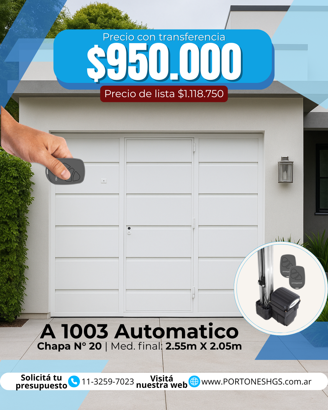 Portón Levadizo automático  postigo