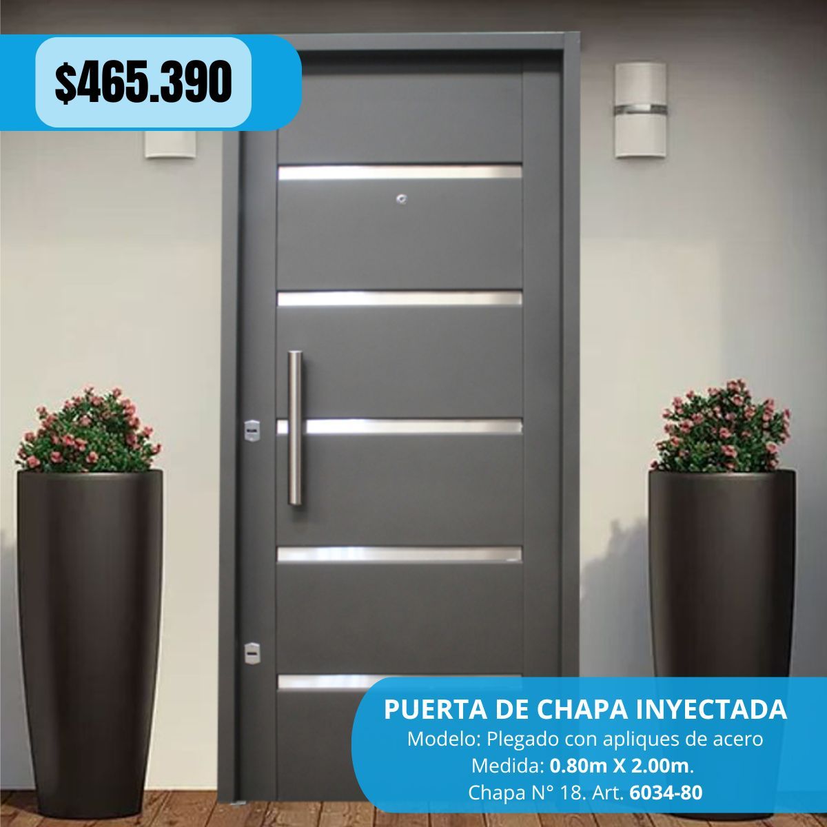 Puerta de chapa inyectada