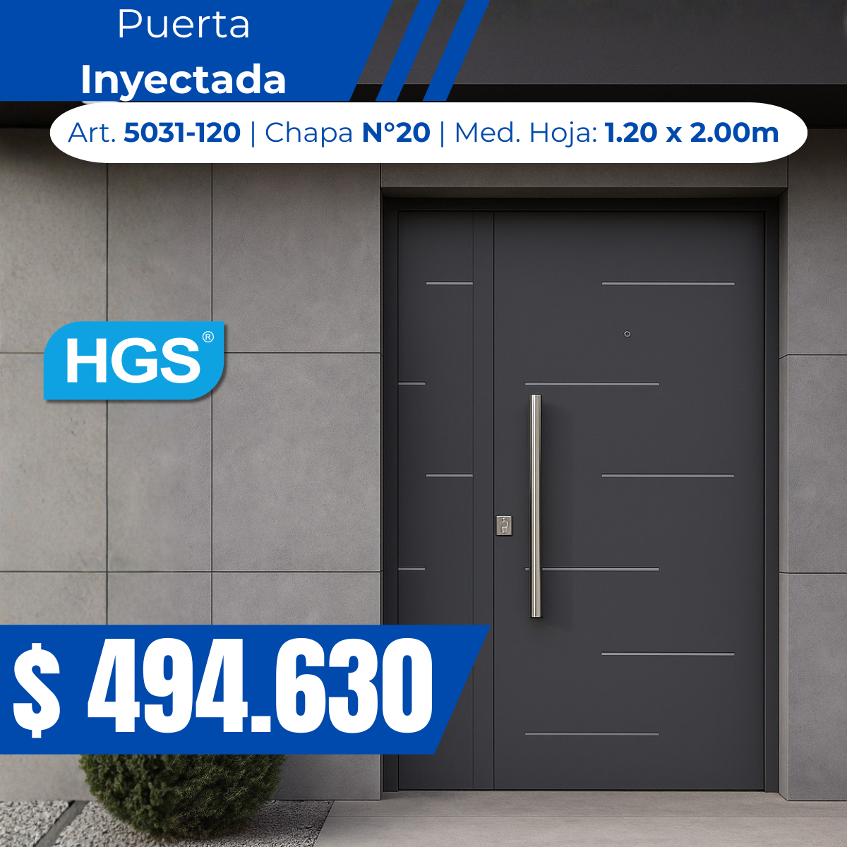 Puerta inyectadad hoja y media