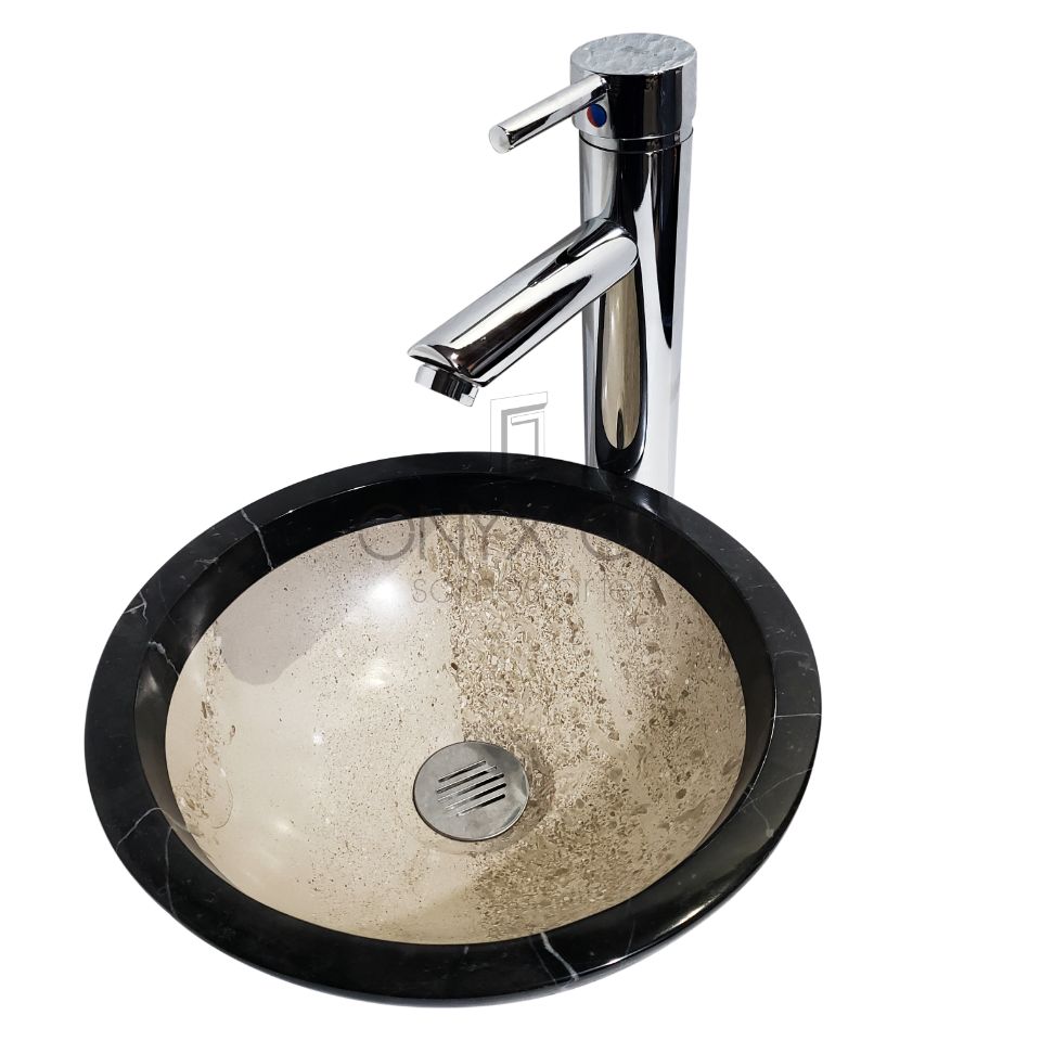 OVALIN LAVABO MEDIA ESFERA MARMOL ONIX
